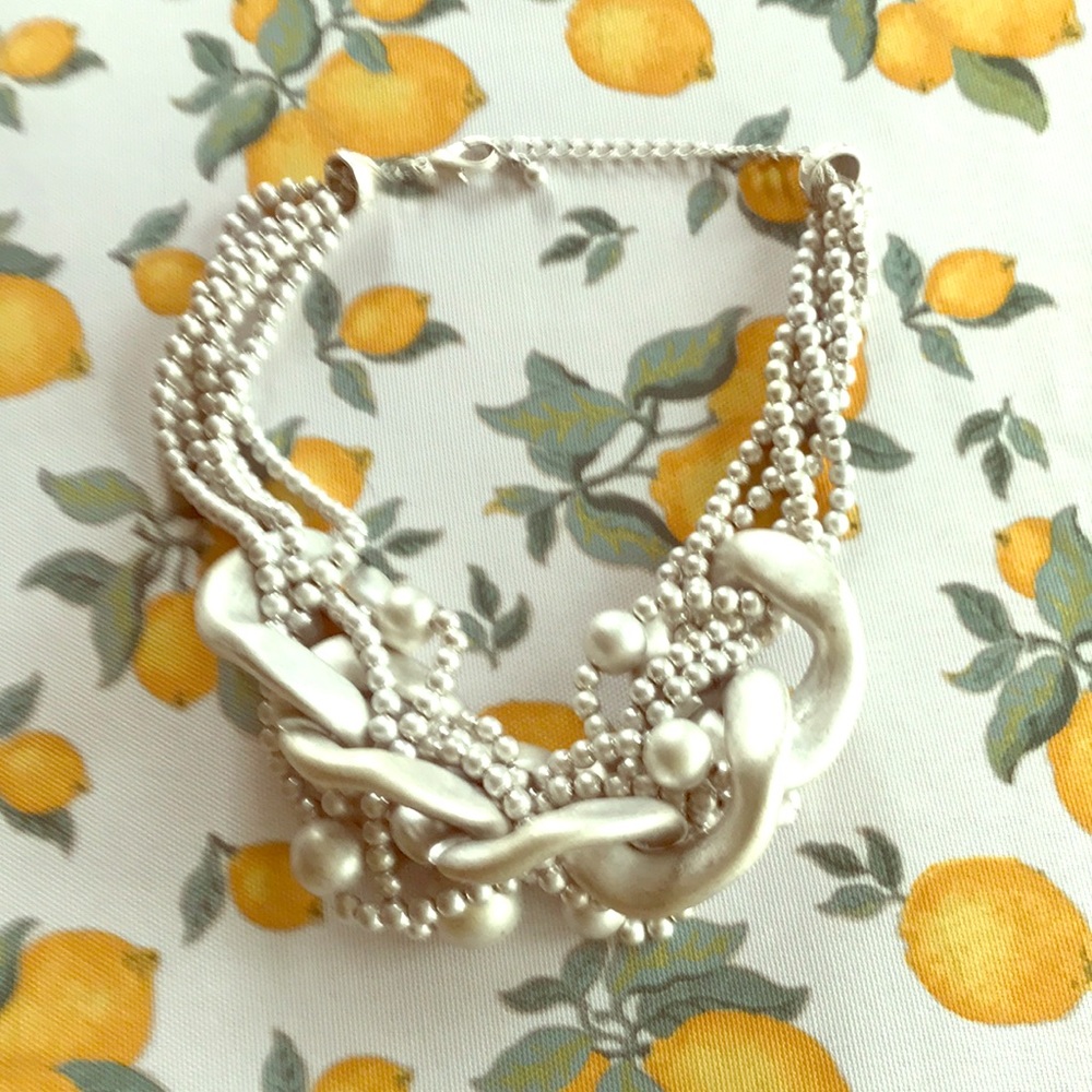 Beautiful silver beaded necklace